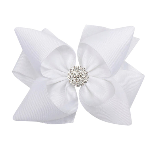 5" Rhinestone Stacked Hair Bow Clip