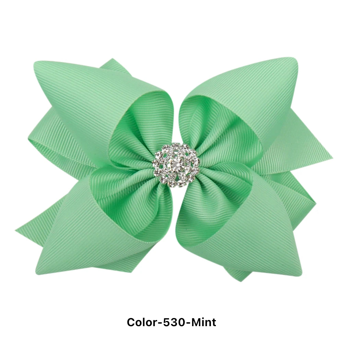 5" Rhinestone Stacked Hair Bow Clip