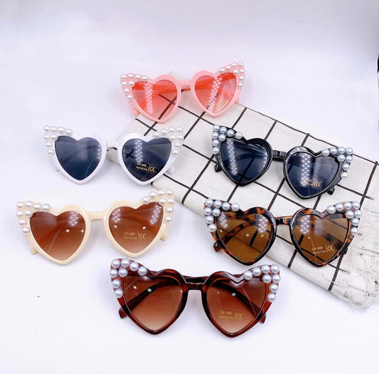 Heart Shape Pearl Frame Sunglasses