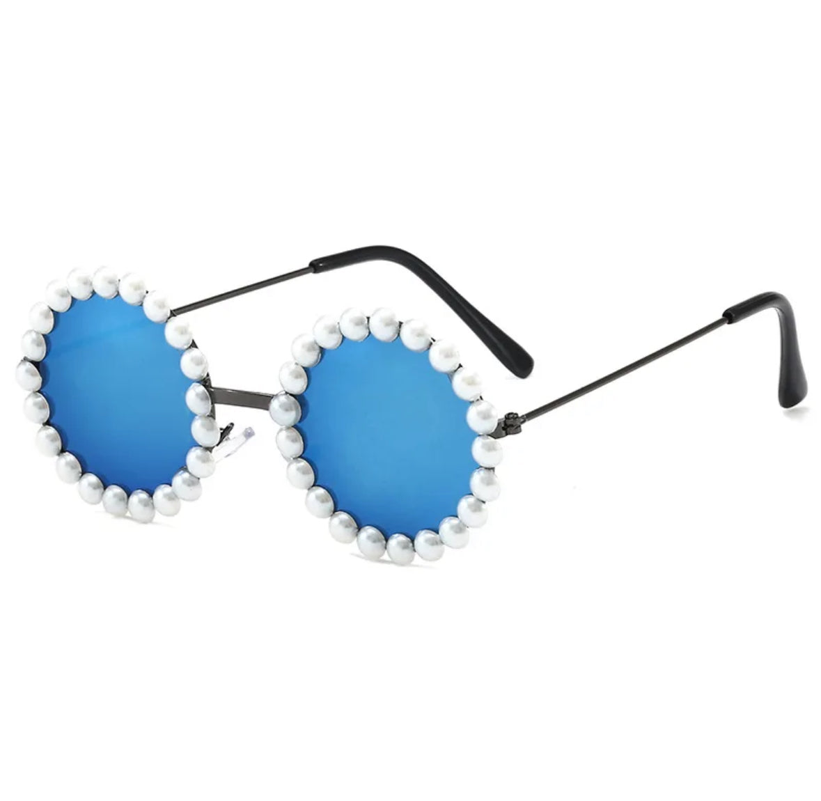 Round Metal Frame Pearl Sunglasses